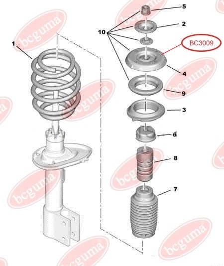 Опора амортизатора підвіски передньої, посилена  "BAD ROADS"
